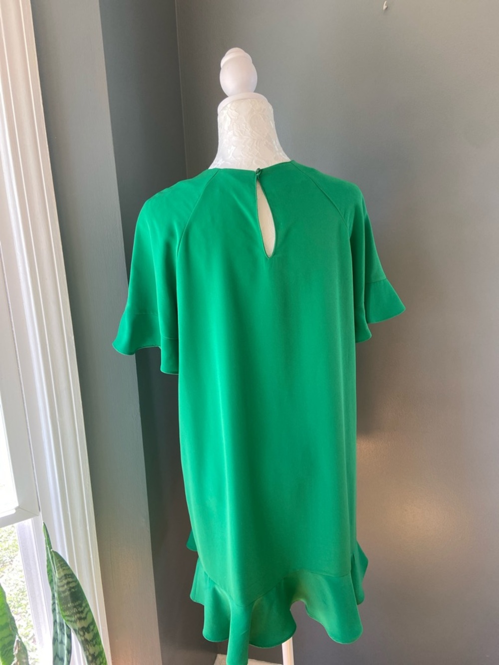 Zara Green Ruffle Shift Dress - Picture 6 of 7